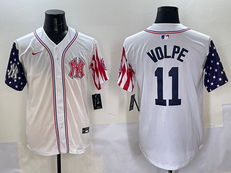 Men 2025 MLB New York Yankees 11 Volpe white jersey style 6